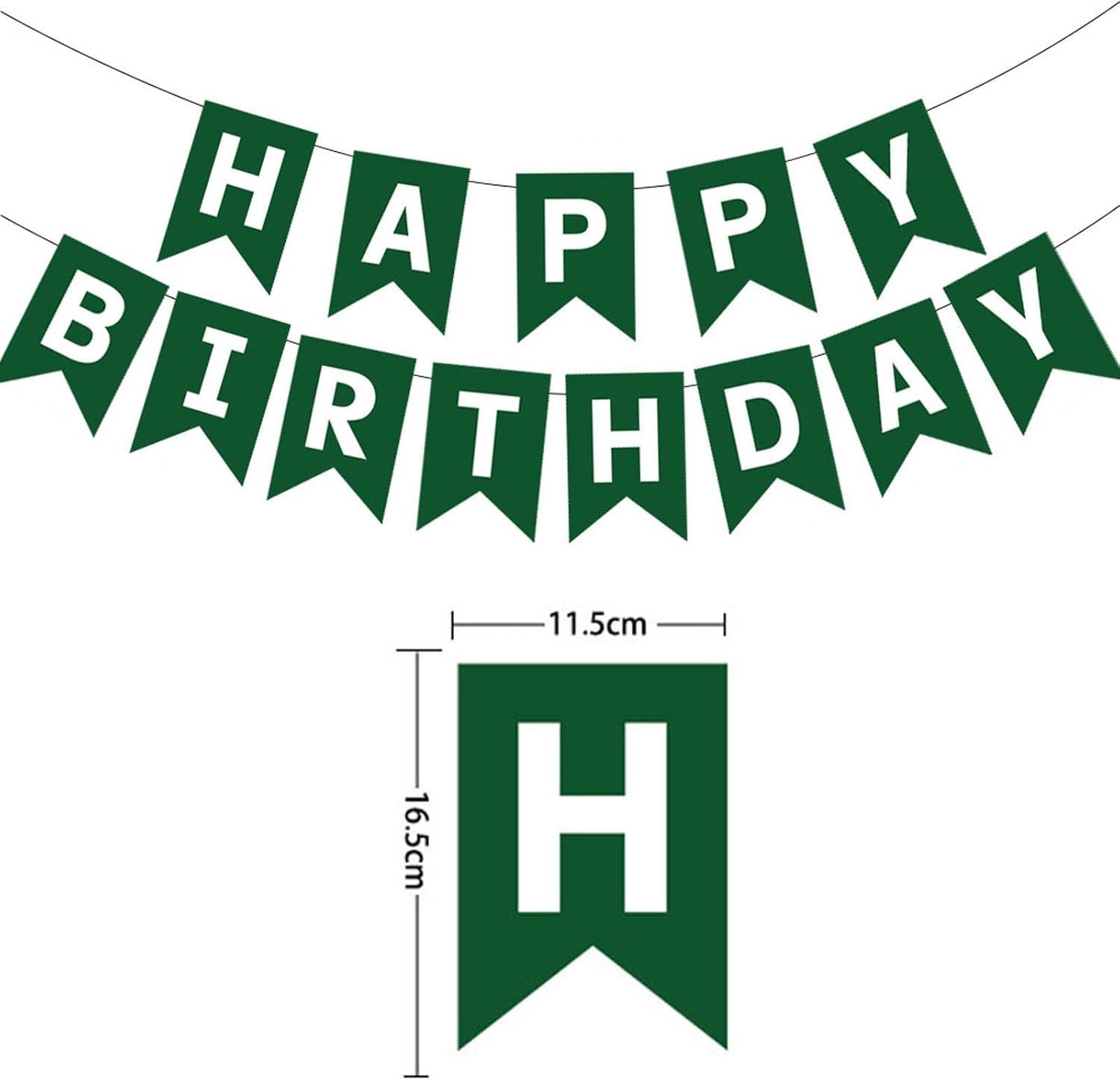 Green Happy Birthday Banner for Adults and Kids