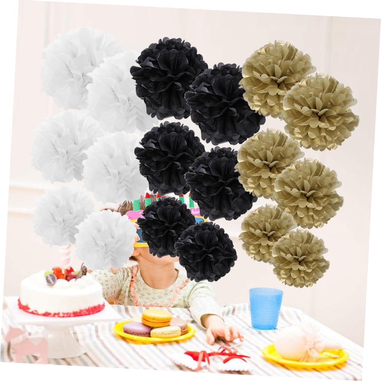 CAXUSD 18pcs Elegant Paper Flower Balls for Parties and Centerpieces