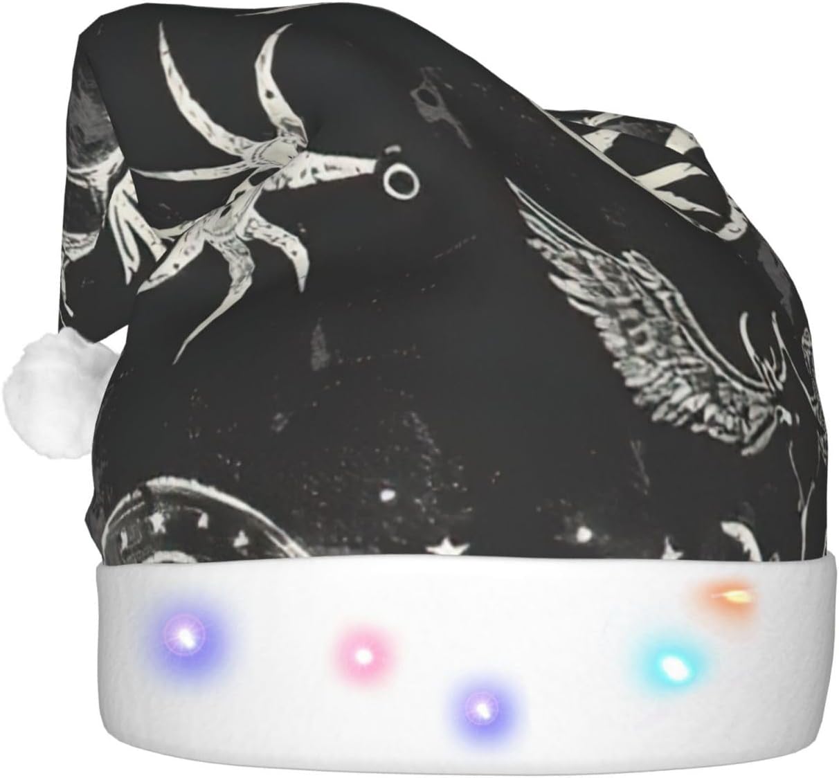 Qin Zheng Supernatural Symbols LED Santa Hat for Adults