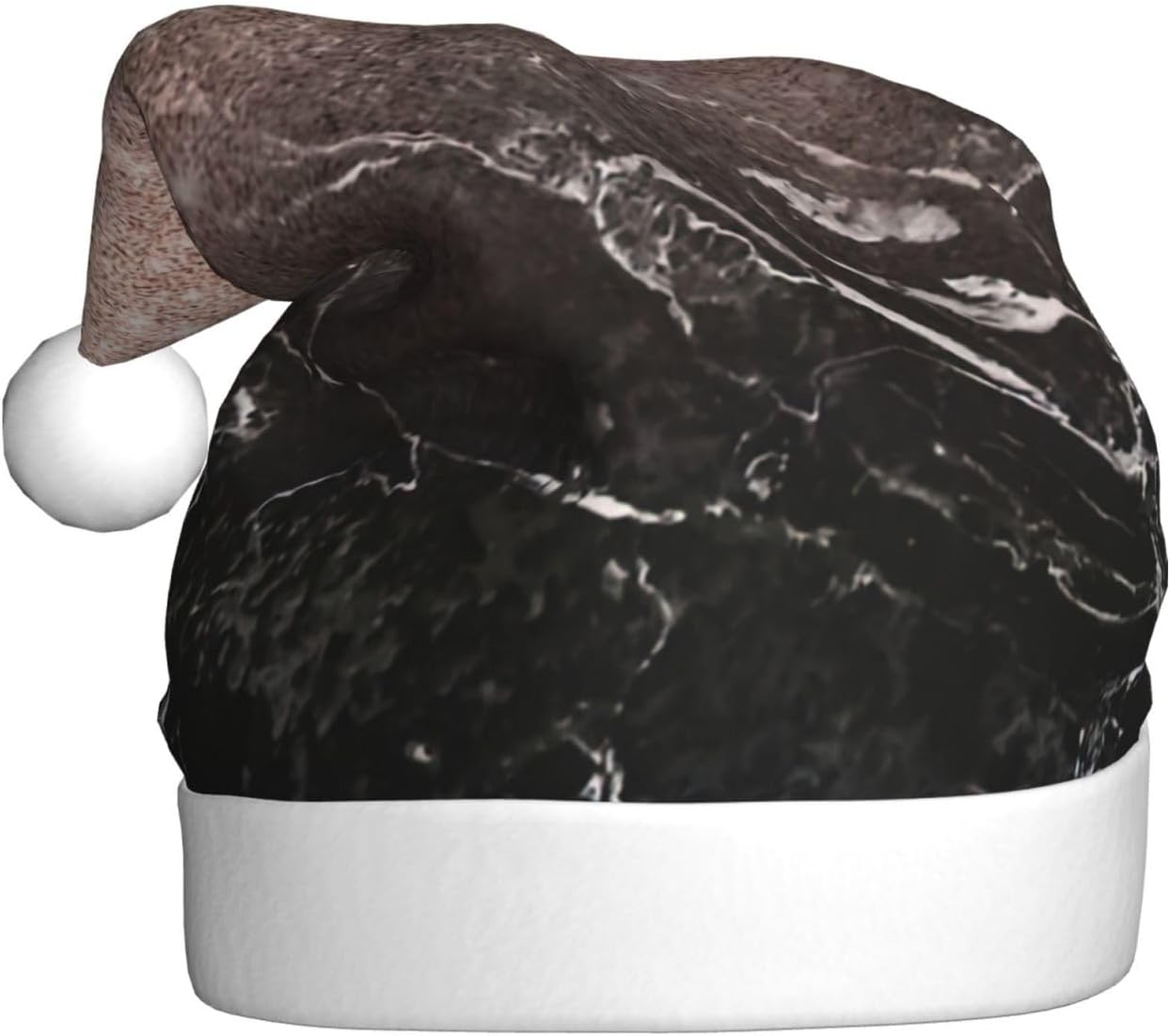 QINZHENG Marble Rose Gold Print Santa Hat for Women