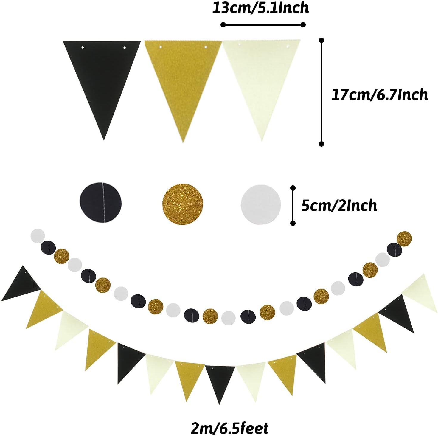 Zerodeco Gold and Black Party Decorations