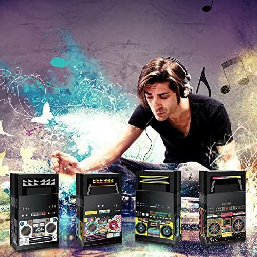 Nezyo 24 Piece 80s 90s Party Favor Bags with Retro Boombox Designs