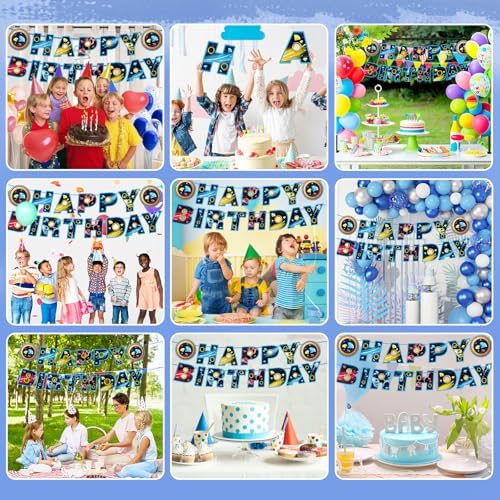Blue Hedgehog Birthday Banner Preloaded and Ready to Hang
