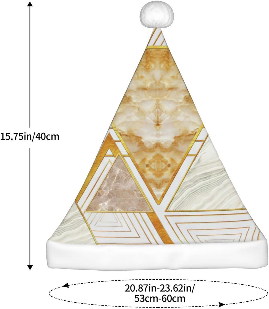 QINZHENG Abstract Geometric Santa Hat for Women