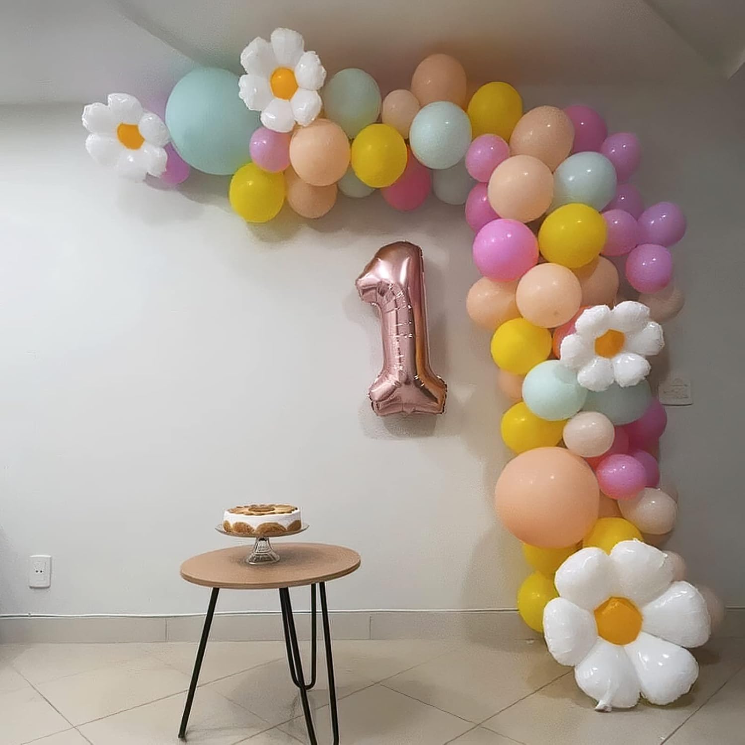 Beliueyes Daisy Balloon Garland Arch Kit 140Pcs