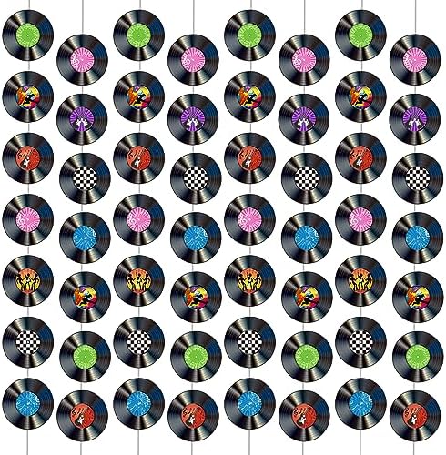 12 PCS Vinyl Record Banners 50s Party Decor