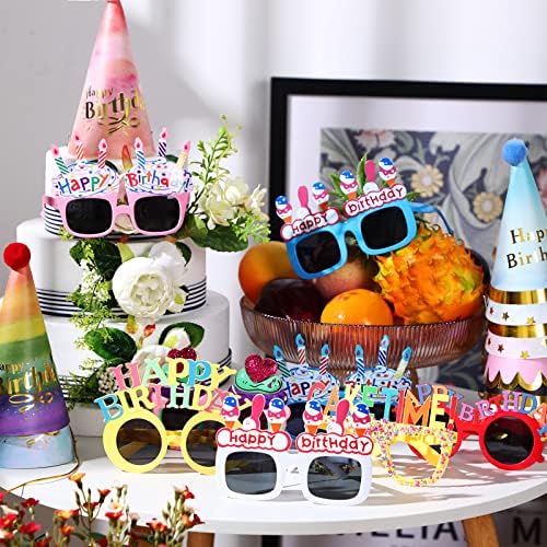16 Pcs Birthday Hats Sunglasses Adult Party Decorations