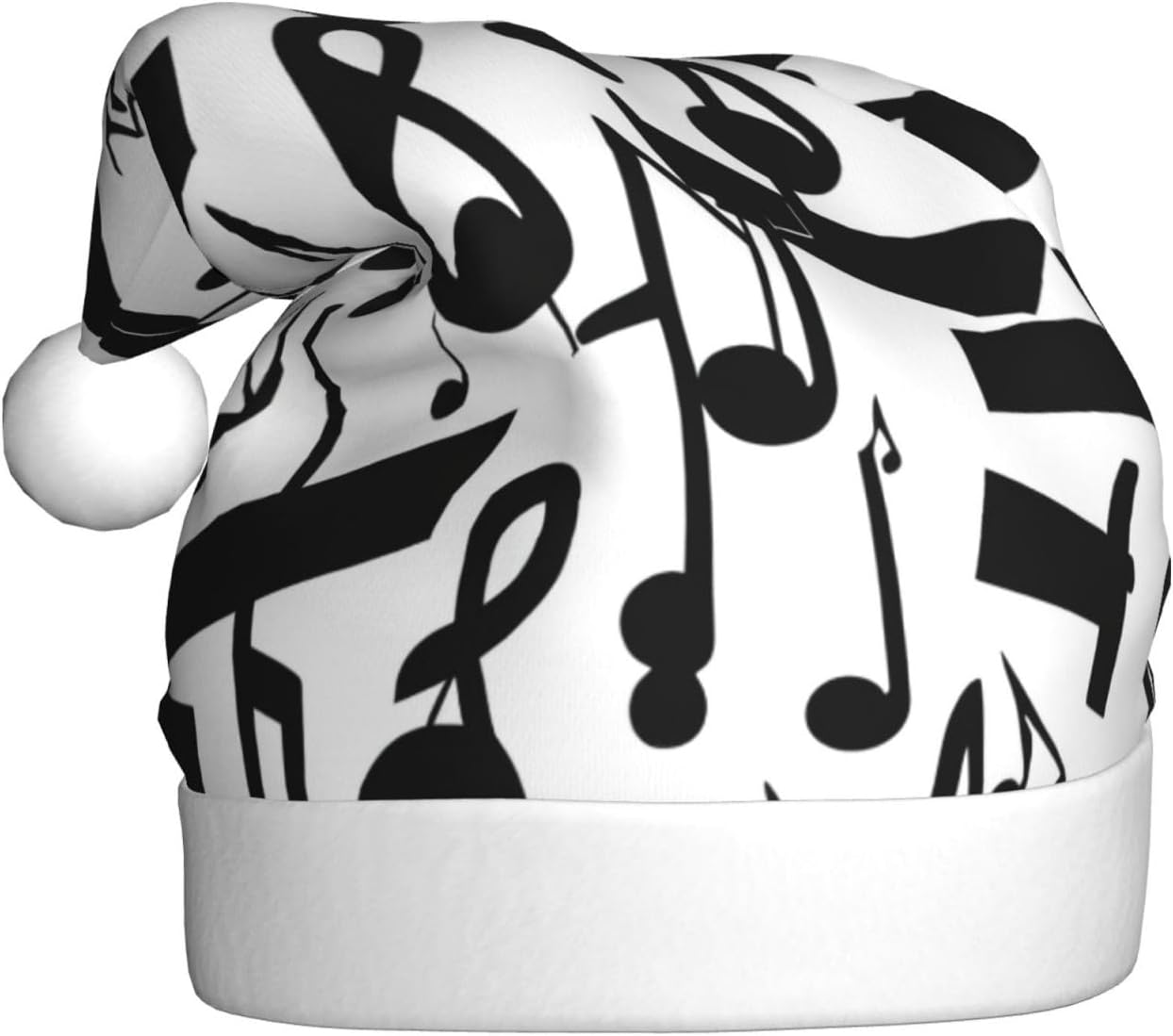 QINZHENG Black Music Note Santa Hat for Women