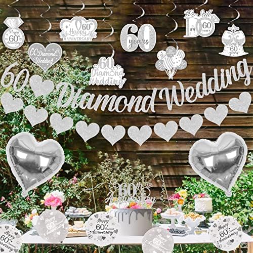 60th Diamond Anniversary Balloon Decor Set