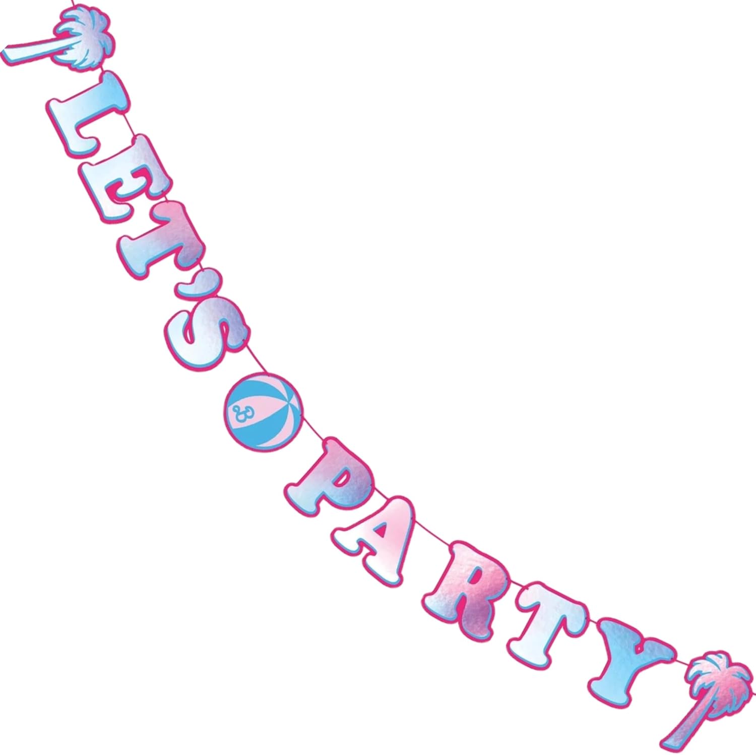 Premium Malibu Pink Barbie Lets Party Letter Banner 10 x 12ft