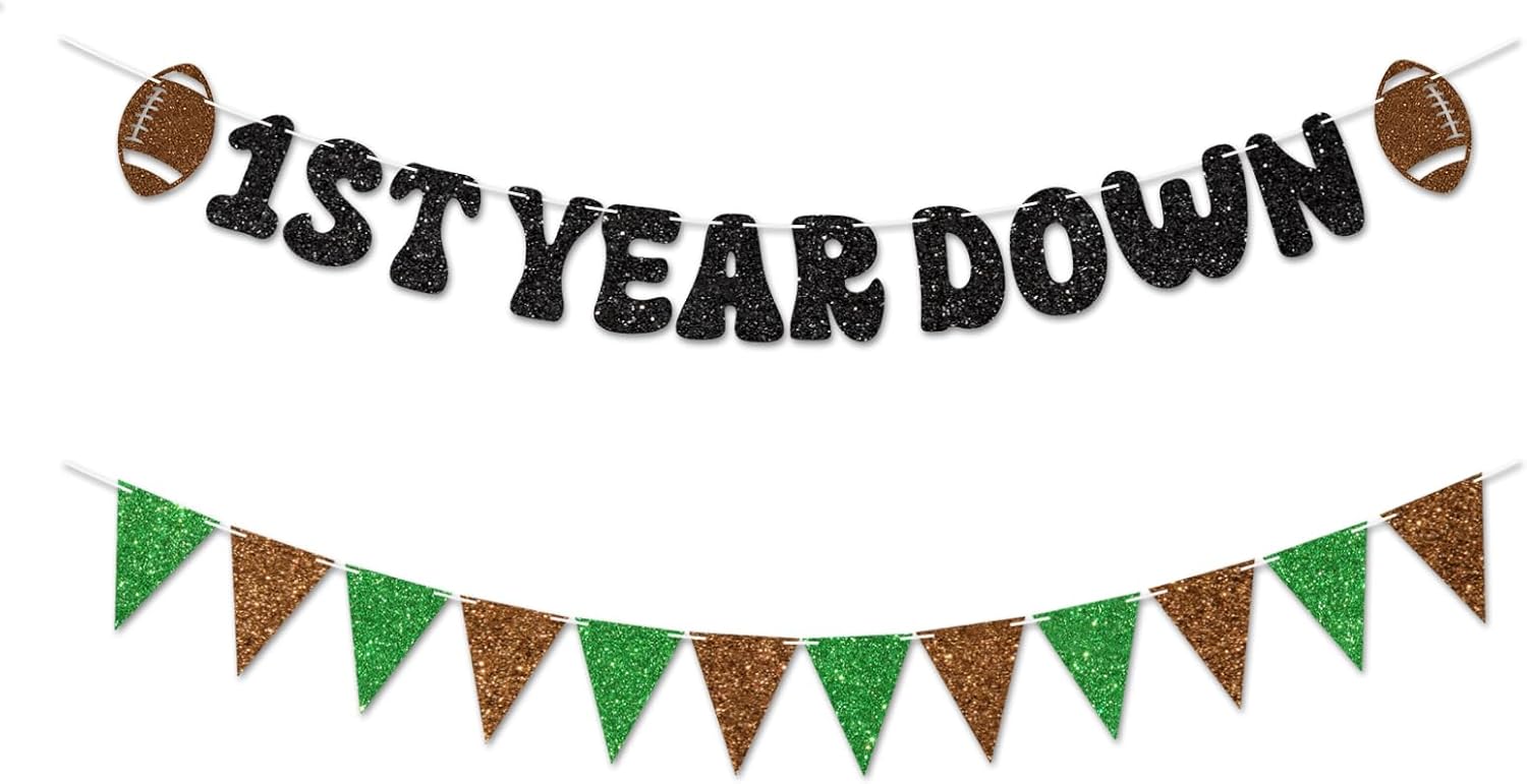 Vofrise Football First Year Down Birthday Banner