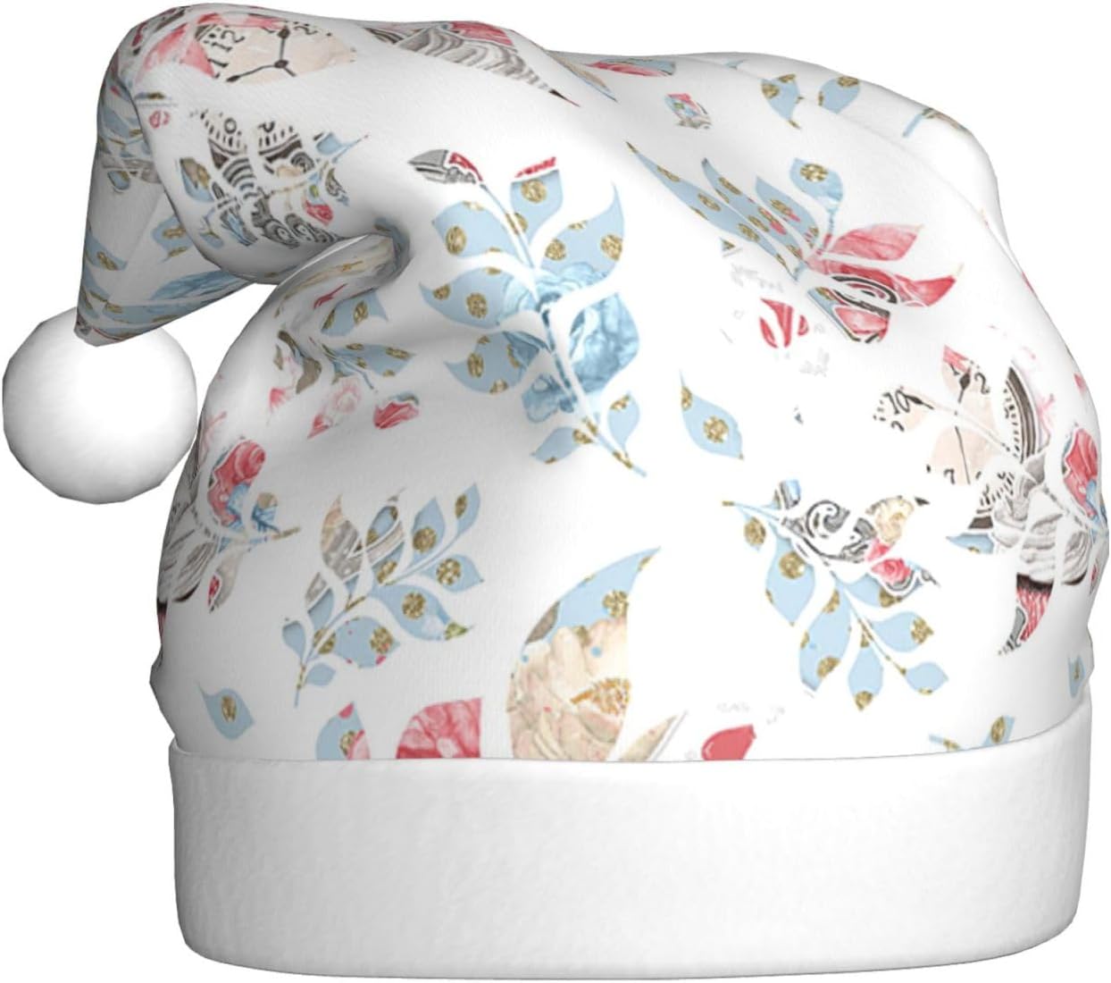 QINZHENG Wildflower Santa Hat for Women