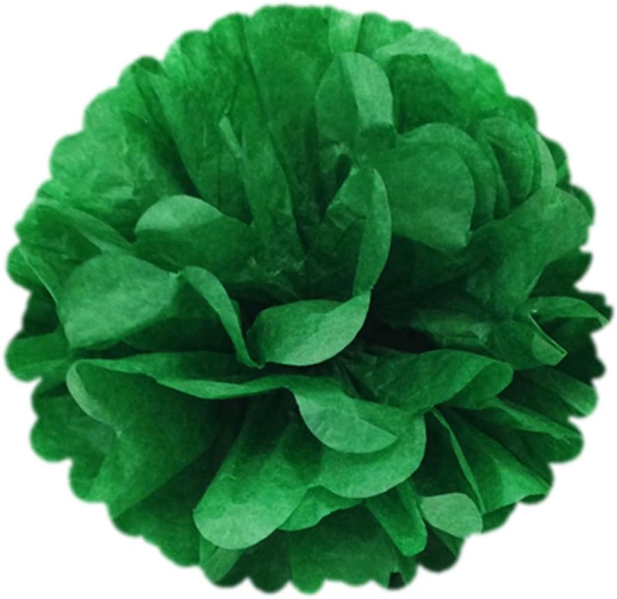 Wrapables 8 Inch Tissue Pom Poms Set of 5 Kelly Green