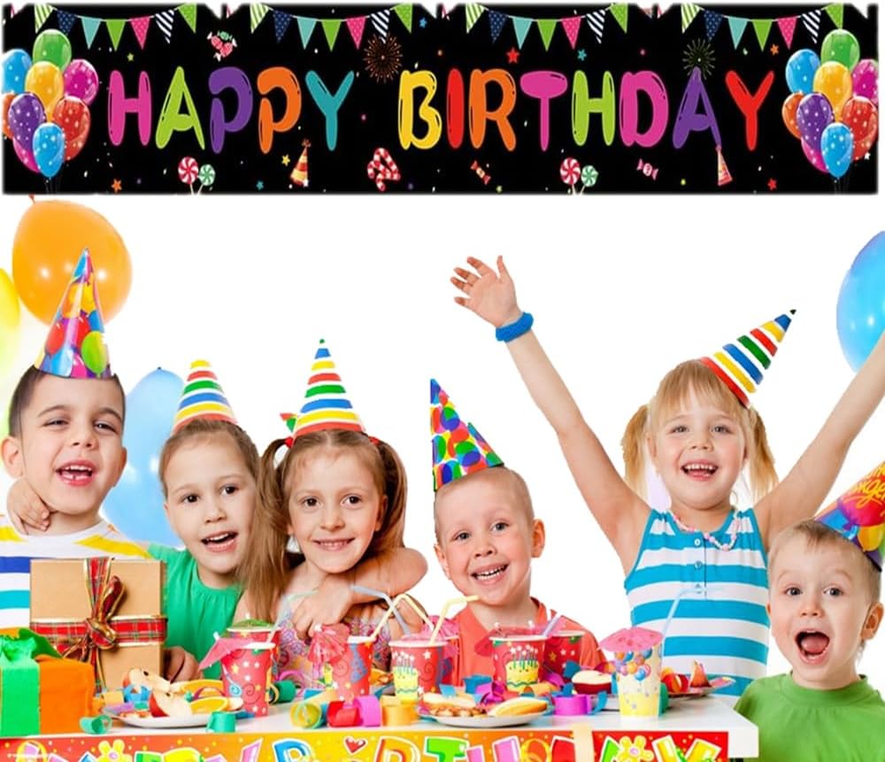 Happy Birthday Yard Banner 118x197 Inches