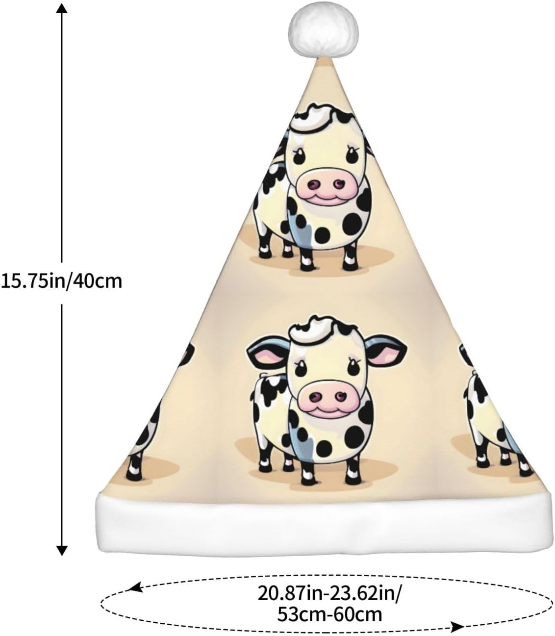 QinZheng Cartoon Milk Cow Santa Hat