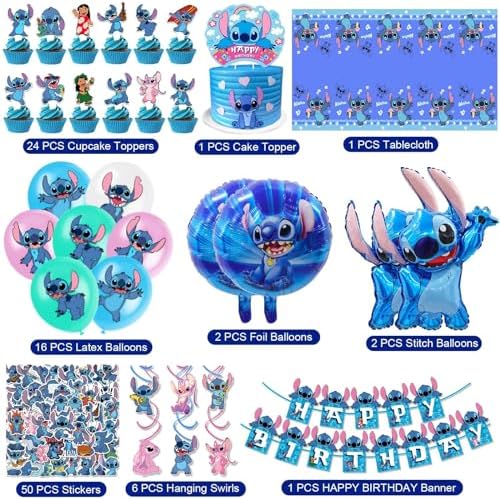 Stitch Themed Birthday Party Decor Kit 103PCS