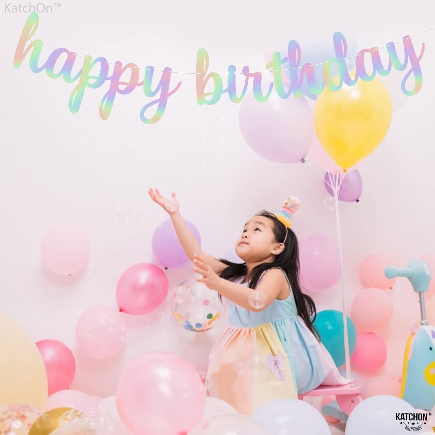 KatchOn Iridescent Happy Birthday Banner 10 Feet