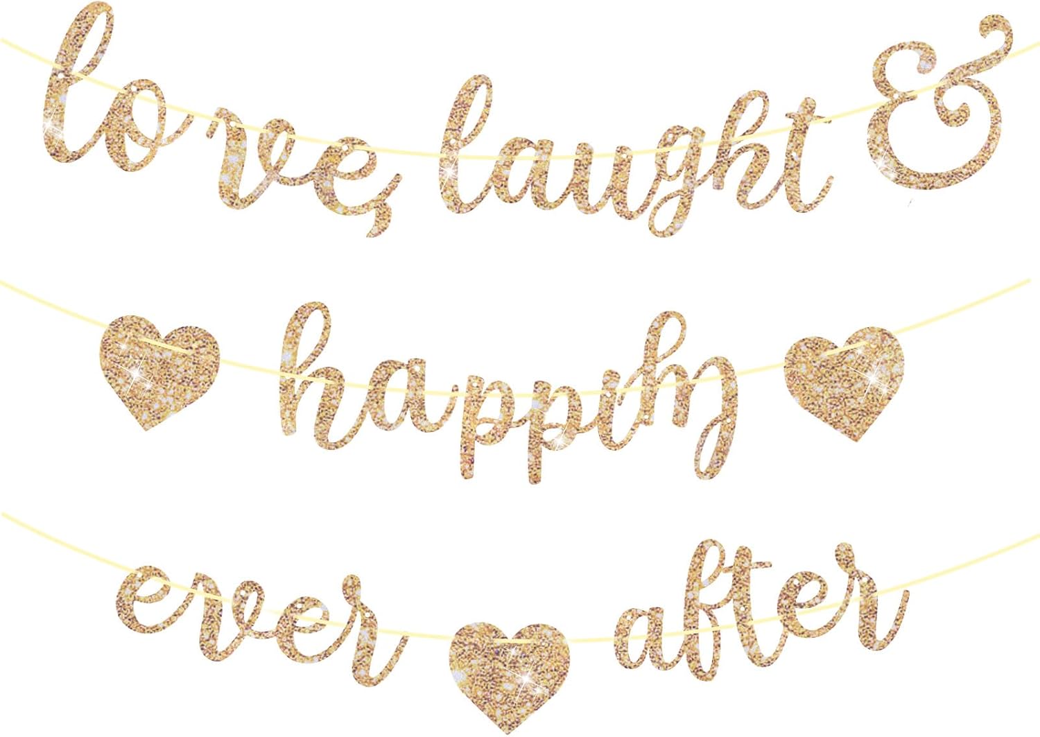 Sparkling Gold Glitter Bridal Shower Banner Reusable Engagement Sign