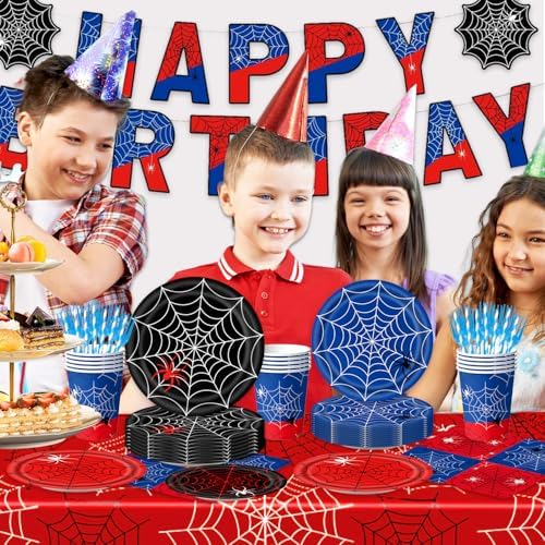 122pcs Spider Web Party Supplies Set for Halloween and Birthday