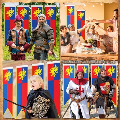 Oudain Medieval Fantasy 4 Ft Pull Down Banner Set