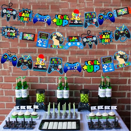 3pcs Video Game Controller Decor Banners for Kids Party