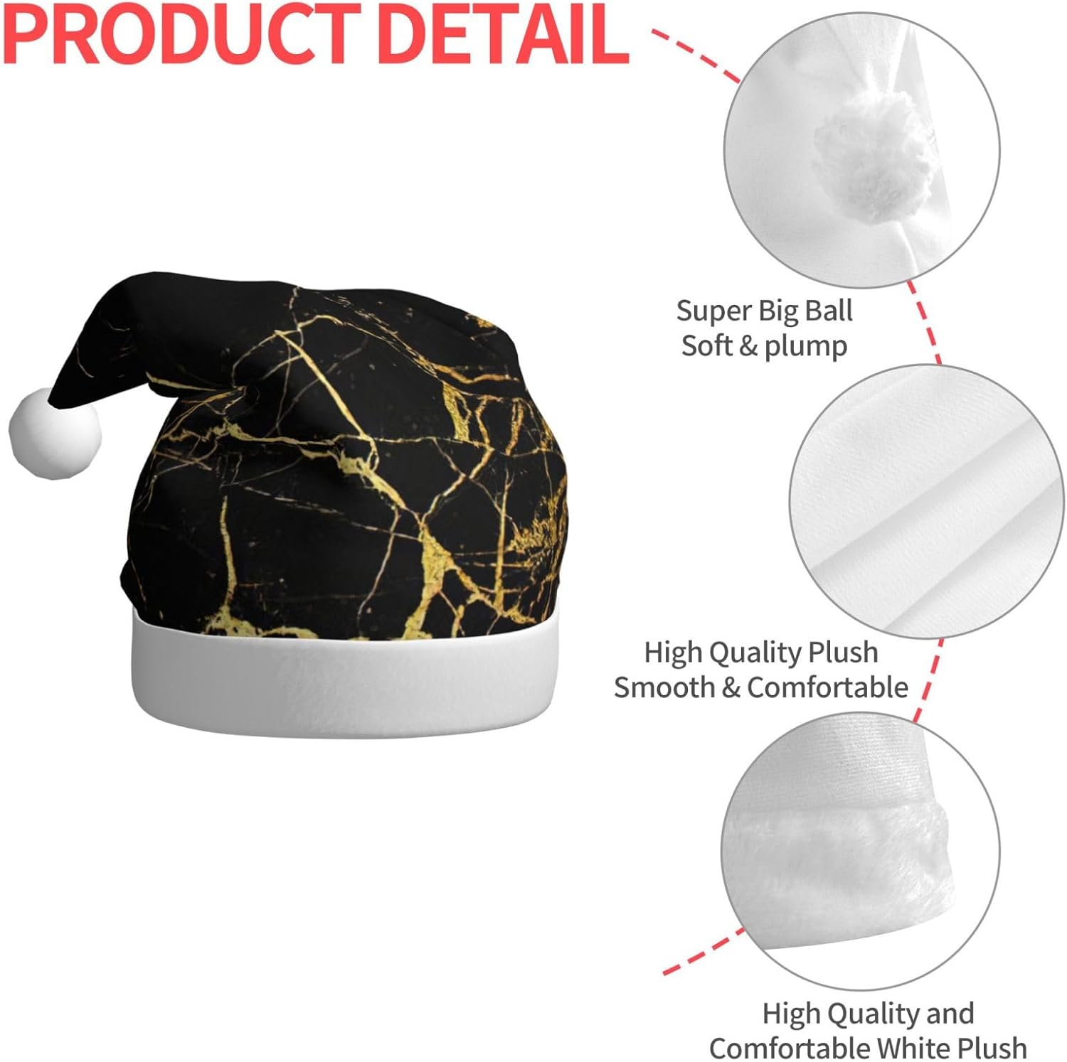 QINZHENG Personalized Santa Hat Christmas Gift for Women Velvet Plush