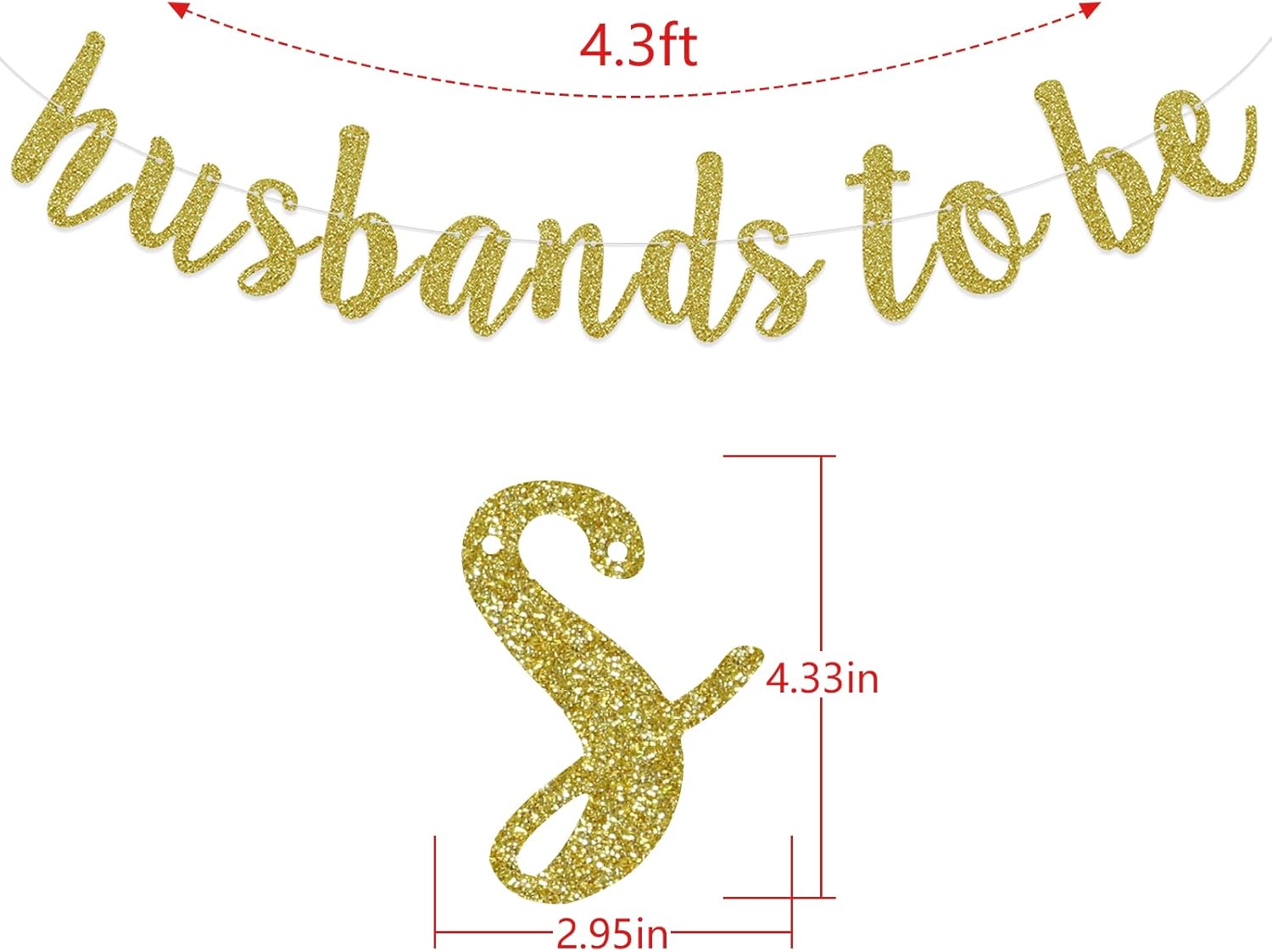Husbands To Be Banner Gold Glitter Pre-Strung