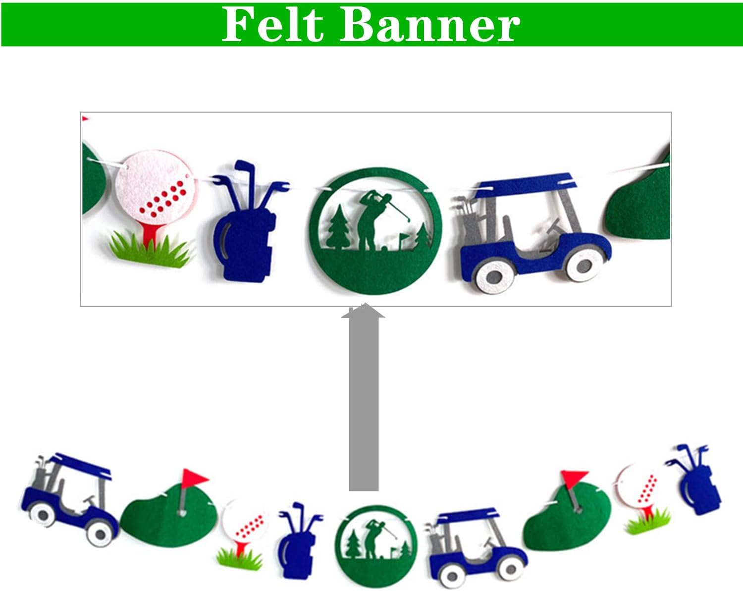 Golf Party Decorations Green Balloons Banner Set