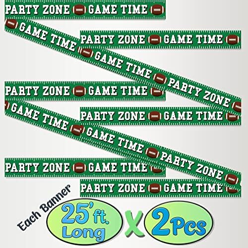 Football Party Banners 2 Pcs 8 Inch Tall 25 Feet Long