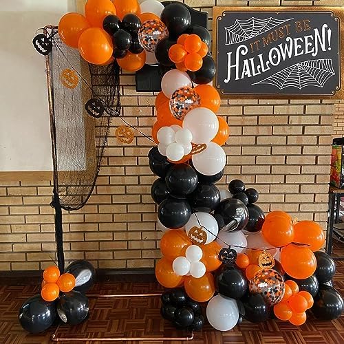 Halloween Balloons Black Orange Set 50Pcs 12inch Decorations