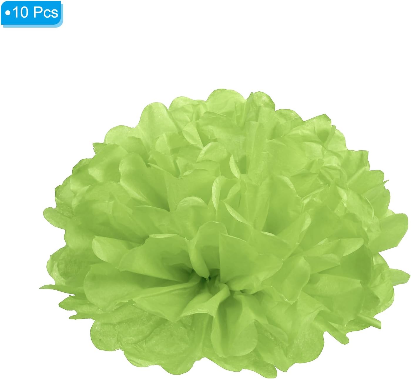 PATIKIL 8 Inch Lime Green Tissue Pom Poms Flowers 10 Pack