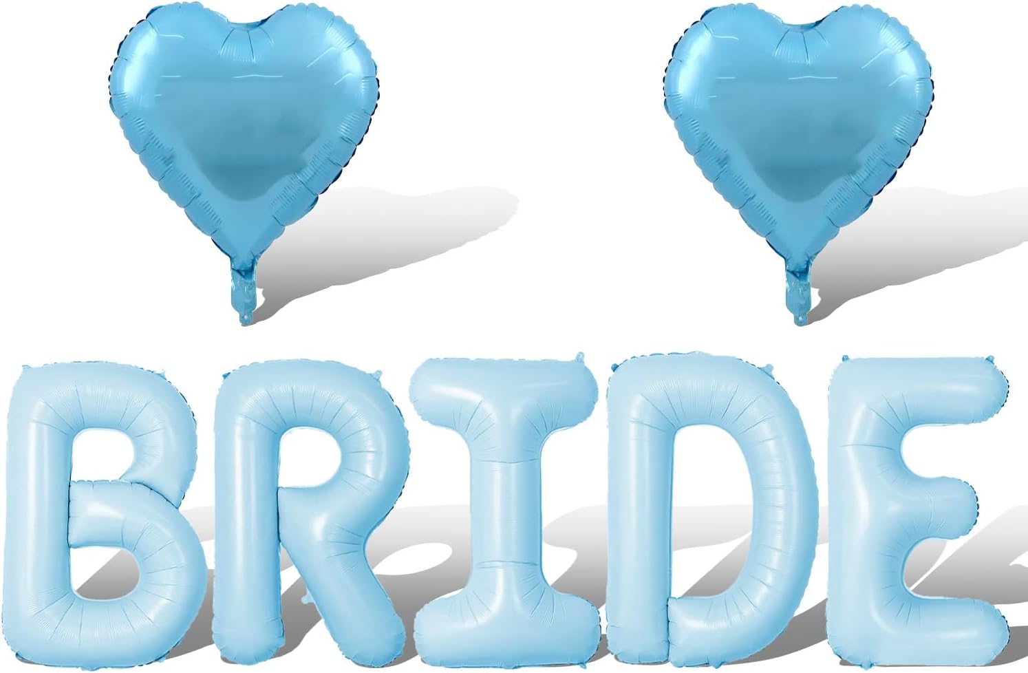 Light Blue Heart Balloons Wedding Decor Set 7 PCS