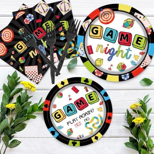 Game Night Party Tableware Set for 24 Guests