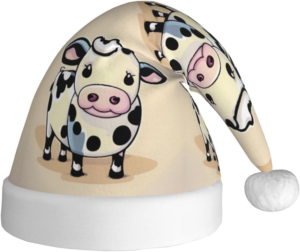 QinZheng Cartoon Milk Cow Santa Hat