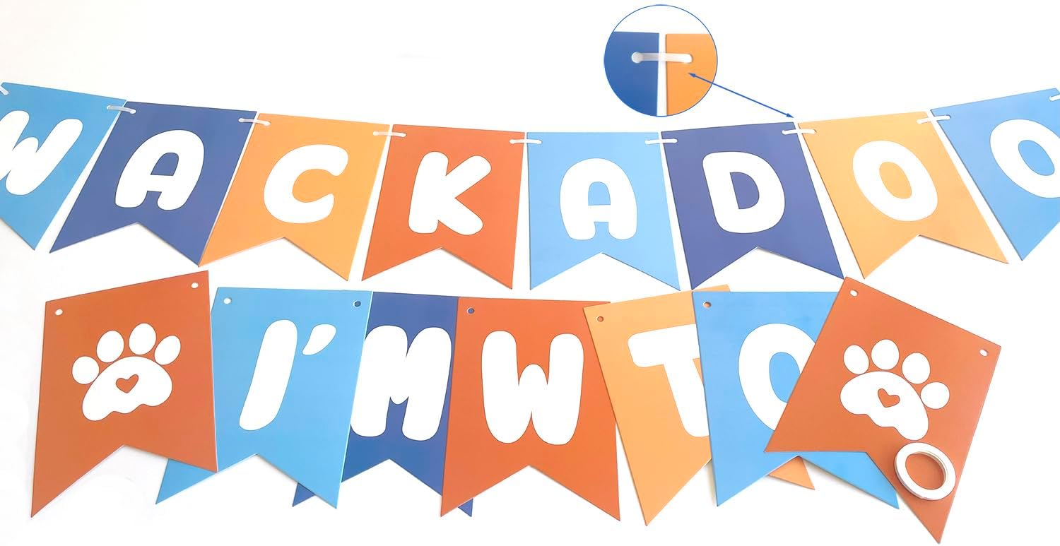 Blue Orange 2nd Birthday Decor Banner Set