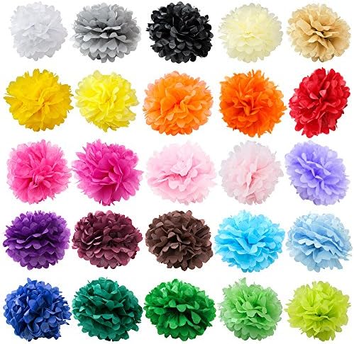 WYZworks 16 Light Summer Green Tissue Pom Poms Flower