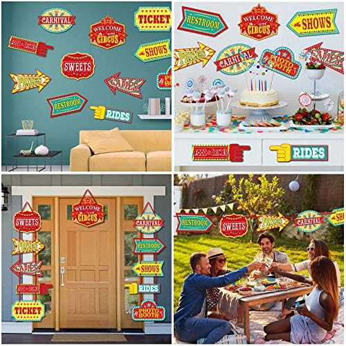 KATUMO Carnival Decorations 11 Pcs Circus Party Signs