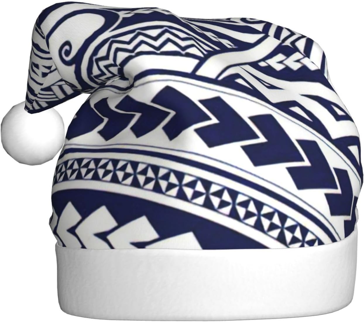 QINZHENG Blue Polynesian Tribal Santa Hat for Women