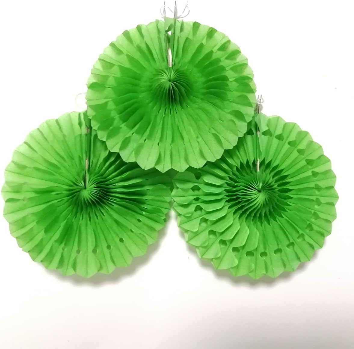 WKDGO Wall Hanging Paper Fans Honeycomb Balls 15Pcs Green Set