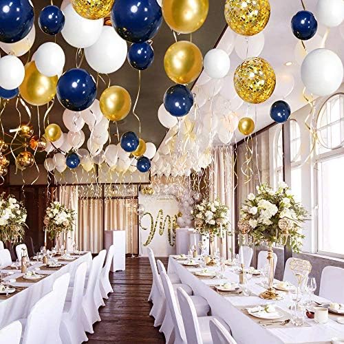 Navy Blue Gold Balloons Garland Kit 120 pcs