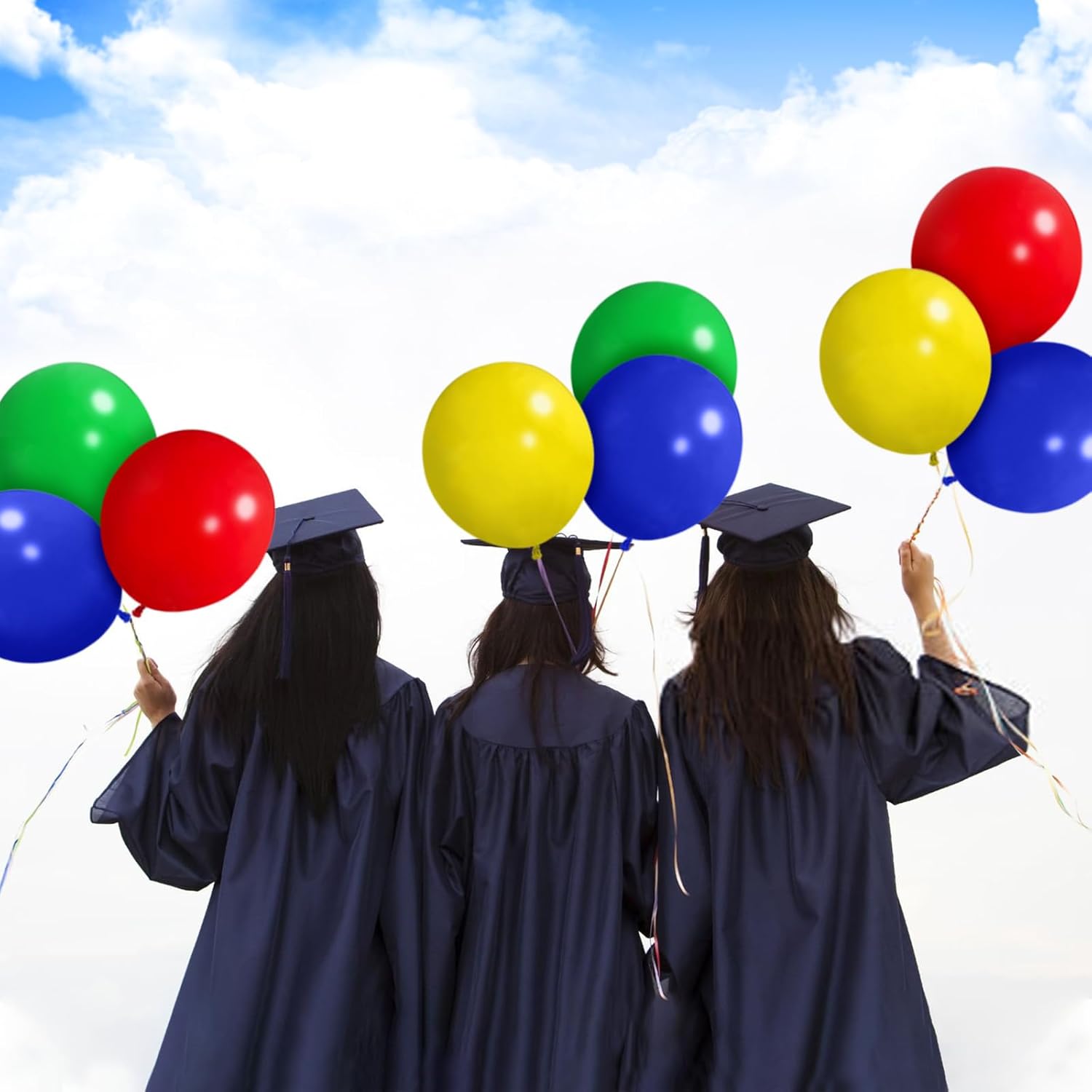 12 Inch Red Blue Green Yellow Balloons 100 Pack