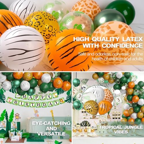 OuMuaMua Jungle Safari Balloons 68 Pack