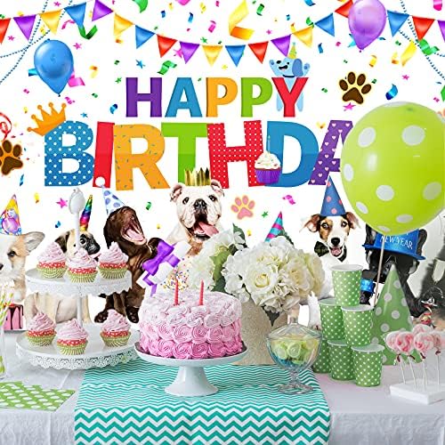 Tatuo Dog Happy Birthday Backdrop Banner