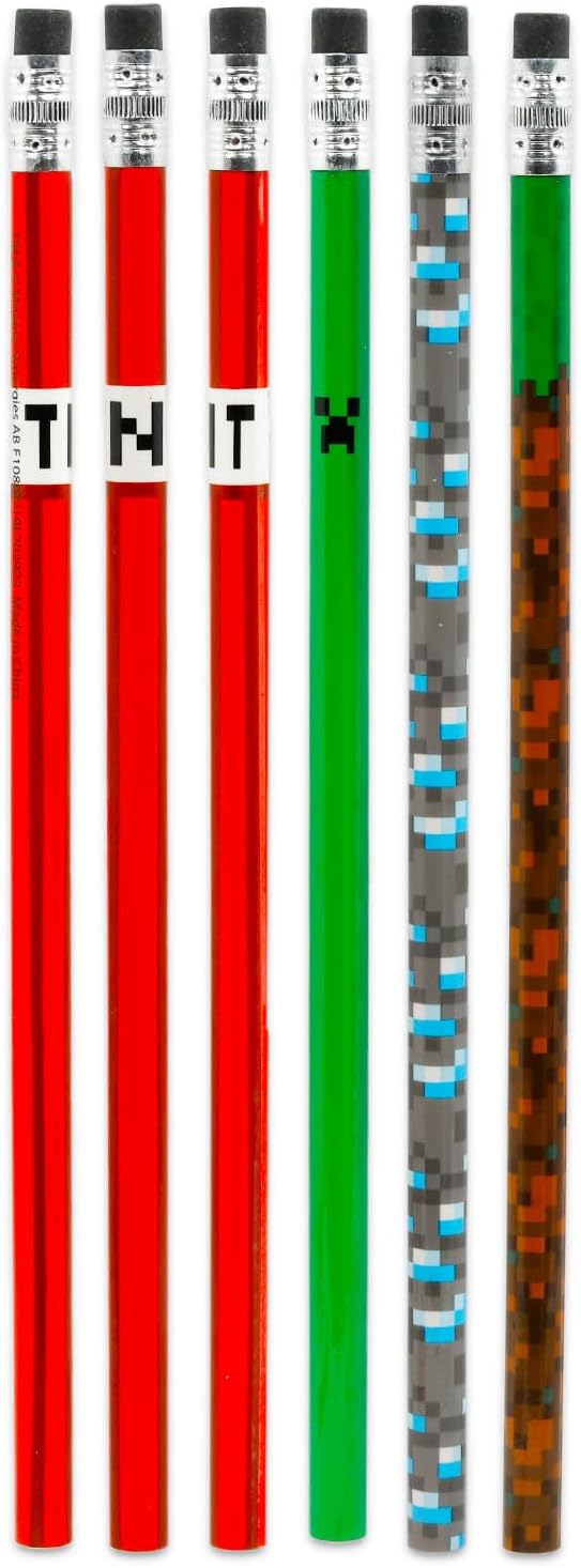Ultimate Minecraft Party Favors Set with 24 Pencils and 24 Mini Posters