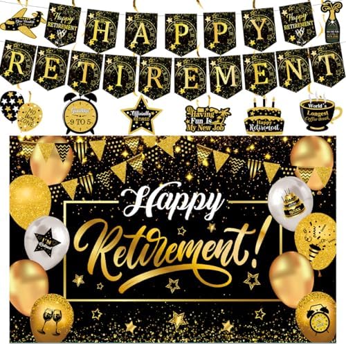 Happy Retirement Party Decorations Set