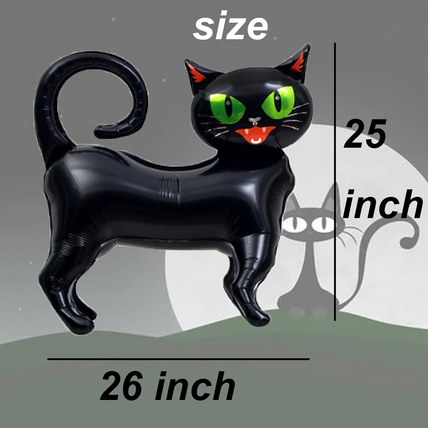 3pcs Black Cat Balloon 3D Standing for Party Decorations