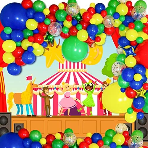 12 Inch Red Blue Green Yellow Balloons 100 Pack