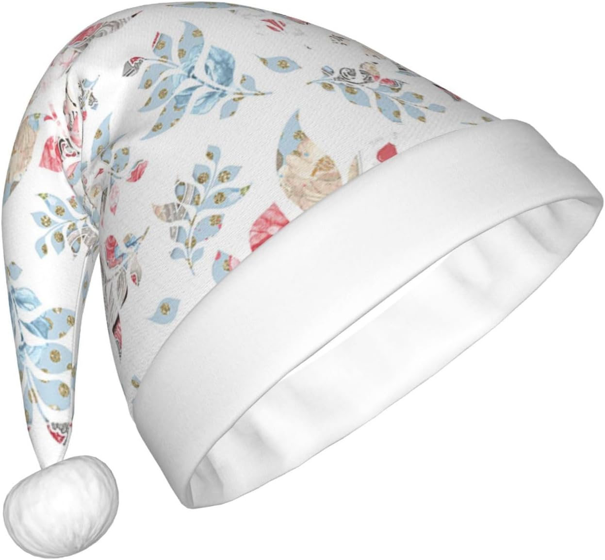 QINZHENG Wildflower Santa Hat for Women