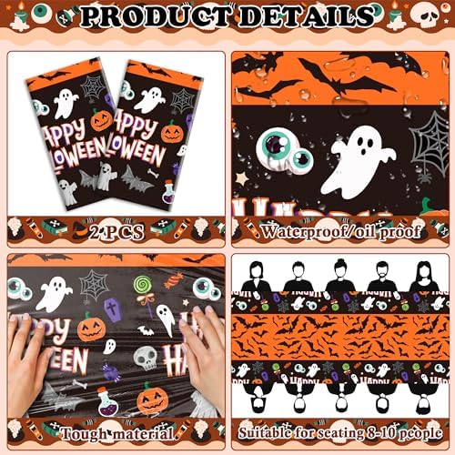 OHOME Halloween Tablecloth Set 2 Pack