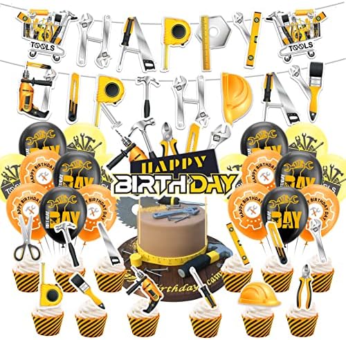 Tools Themed Birthday Party Decorations Kit